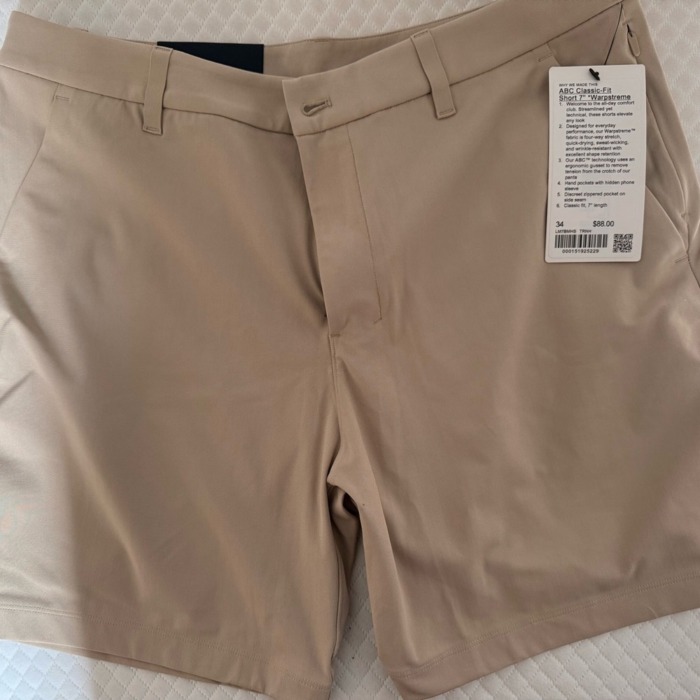 Lululemon Athletica Beige Flat Front Shorts